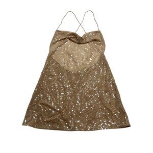 NWT Sommer Swim Ibiza Sequin Mini Dress with Spaghetti Straps